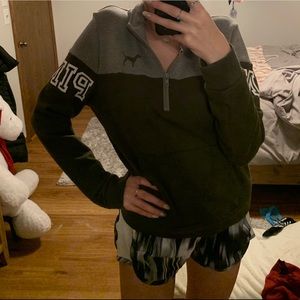 Pink quarter zip sweatshirt